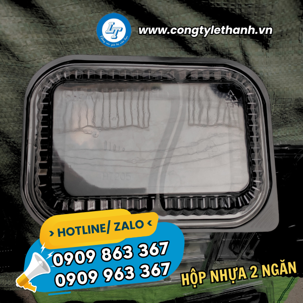 KHAY NHỰA, HỘP NHỰA ĐẾ ĐEN 2 NGĂN GIÁ TỐT hộp nhựa 2 ngăn