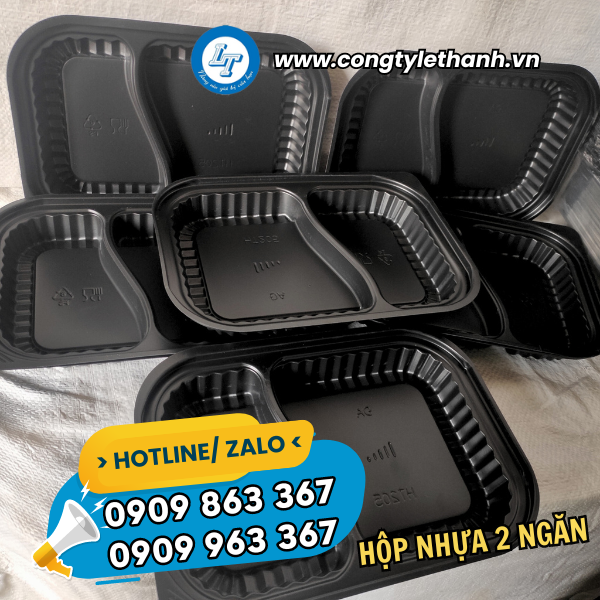 KHAY NHỰA, HỘP NHỰA ĐẾ ĐEN 2 NGĂN GIÁ TỐT khay nhựa 2 ngăn