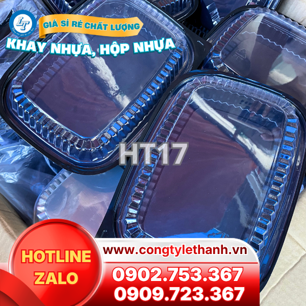 Bán sỉ hộp nhựa, khay nhựa đế đen đựng thực phẩm giá tốt Hộp nhựa đế đen vuông nắp trong 1 ngăn