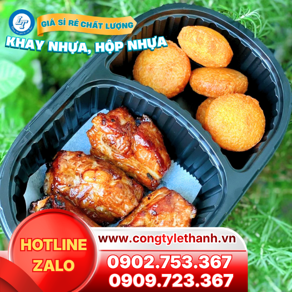 Bán sỉ hộp nhựa, khay nhựa đế đen đựng thực phẩm giá tốt Hộp nhựa đế đen đựng đồ ăn bắt mắt