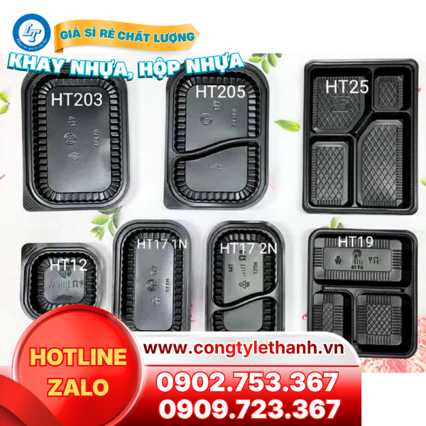 Bán sỉ hộp nhựa, khay nhựa đế đen đựng thực phẩm giá tốt Hộp nhựa, khay nhựa đế đen đa dạng mẫu mã