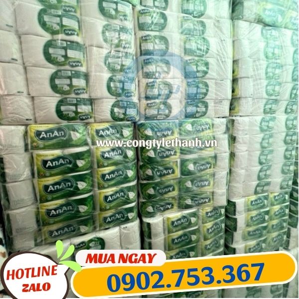Giấy vệ sinh An An 10 cuộn/lốc giá sỉ rẻ an toàn kho giấy vệ sinh an an
