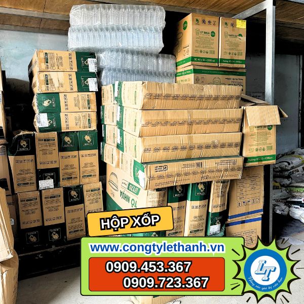 hộp xốp in hình giá sỉ theo yêu cầu size lớn đựng gà vịt kho hộp xốp