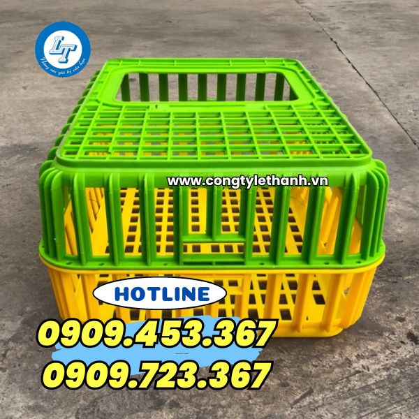 Phân phối sỉ rẻ lồng nhựa đựng gà vịt, nhốt gia cầm lồng nhựa gà vịt màu xanh vàng