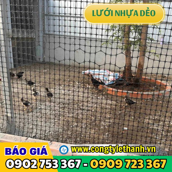 mua sỉ lưới nhựa dẻo ô vuông đen làm hàng rào, chuồng trại Lưới nhựa dẻo ô vuông dùng làm rào nuôi gà
