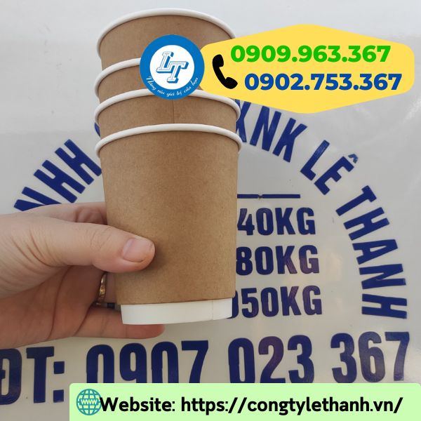 LẤY SỈ LY GIẤY ĐA DẠNG ML GIÁ RẺ TẠI HCM ly giấy màu nâu