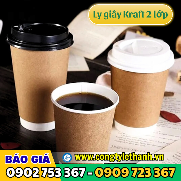 Ly giấy kraft 2 lớp đựng cà phê Ly giấy kraft 2 lớp đựng cà phê