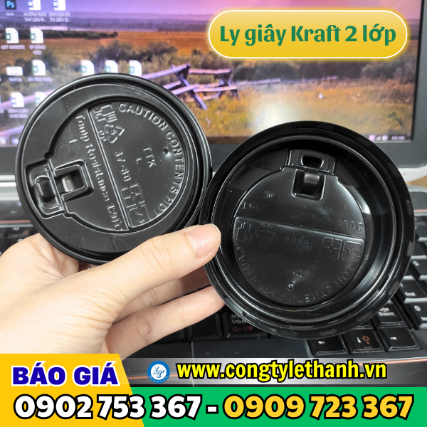 Ly giấy kraft có nắp nhựa bằng tiện lợi Ly giấy kraft có nắp nhựa bằng tiện lợi
