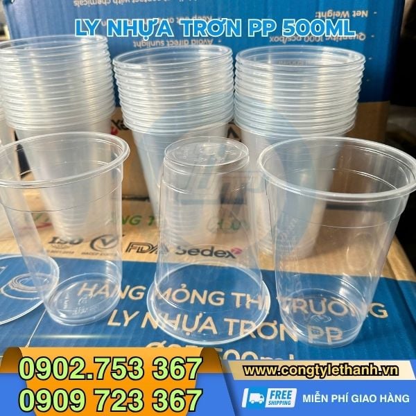 lốc 50 ly nhựa PP trơn 500ml giá sỉ lốc 50 ly nhựa PP trơn 500ml giá sỉ