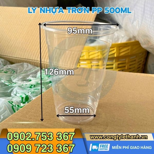 lốc 50 ly nhựa PP trơn 500ml giá sỉ lốc 50 ly nhựa PP trơn 500ml giá sỉ