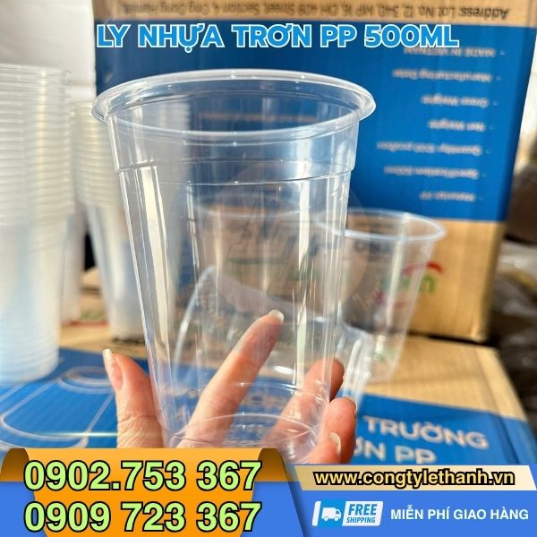 lốc 50 ly nhựa PP trơn 500ml giá sỉ lốc 50 ly nhựa PP trơn 500ml giá sỉ
