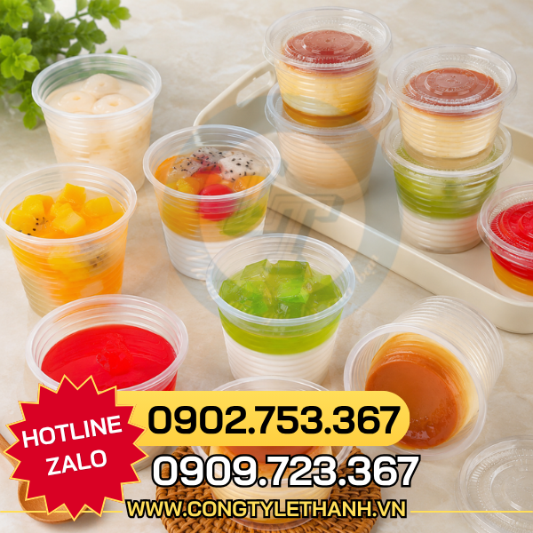 Ly nhựa pp nhỏ giá sỉ đựng nước chấm, rau câu, sampling Ly nhựa PP nhỏ đựng rau câu, bánh flan tiện lợi
