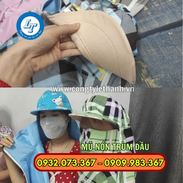 MŨ CHỐNG NẮNG, NÓN TRÙM ĐẦU GIÁ SỈ RẺ HCM cấu tạo mũ chống nắng