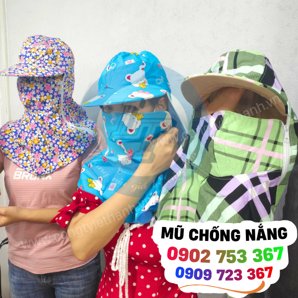 Nón trùm đầu chống nắng đa dạng màu sắc Nón trùm đầu chống nắng đa dạng màu sắc
