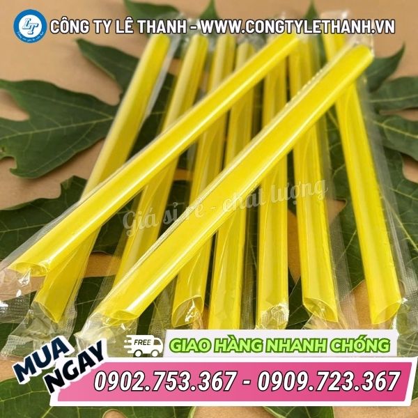 Nhà cung cấp các loại ống hút nhựa giá sỉ Ống hút nhựa thẳng bọc màng có đầu nhọn