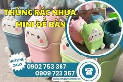 THÙNG RÁC NHỰA MINI ĐỂ BÀN HÌNH THÚ CÓ NẮP GIÁ SỈ