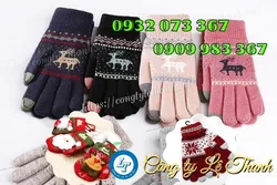 GIÁ SỈ BAO TAY LEN MÙA ĐÔNG IN HÌNH NOEL