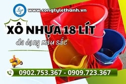 XÔ NHỰA 18L CÓ MIỆNG PHỄU, VẠCH CHIA LÍT GIÁ SỈ BỀN ĐẸP