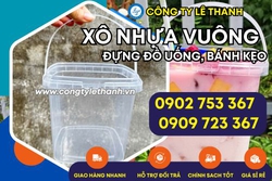 XÔ VUÔNG QUAI NHỰA KÈM NẮP ĐỰNG BÁNH KẸO, ĐỒ UỐNG GIÁ RẺ, GIAO NHANH
