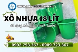 XÔ NHỰA 18L CÓ MIỆNG PHỄU, VẠCH CHIA LÍT GIÁ SỈ BỀN ĐẸP