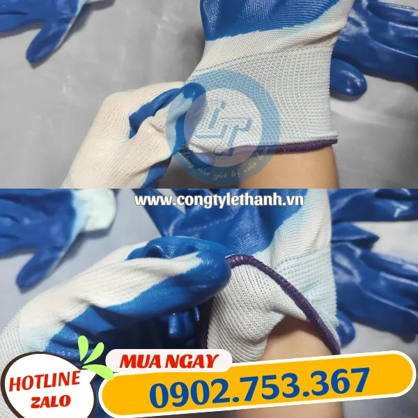 BAO TAY PHỦ NHỰA PU XANH