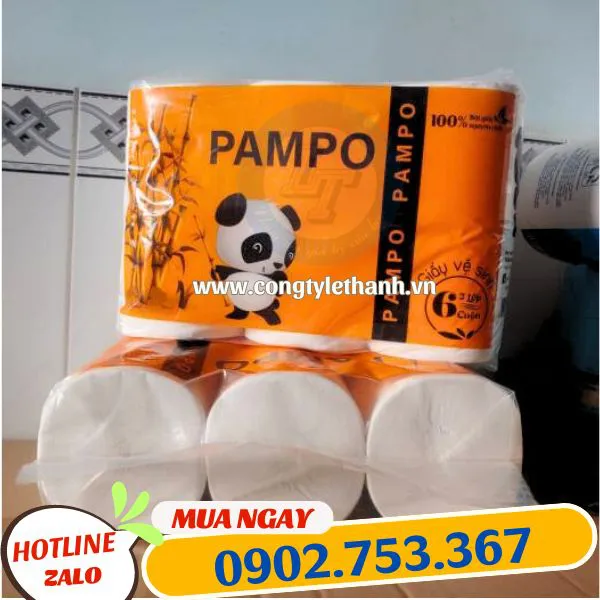 GIẤY VỆ SINH GẤU TRÚC PAMPO 6 CUỘN