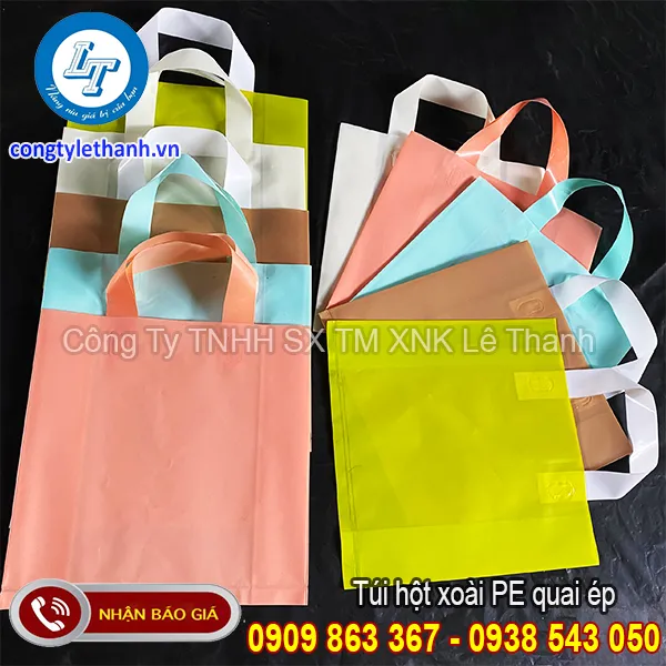 TÚI HỘT XOÀI PE QUAI ÉP