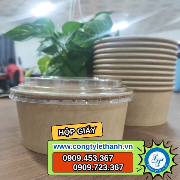 nguồn sỉ hộp giấy kraft có nắp trong tiện lợi giá rẻ nhất tô giấy giá sỉ