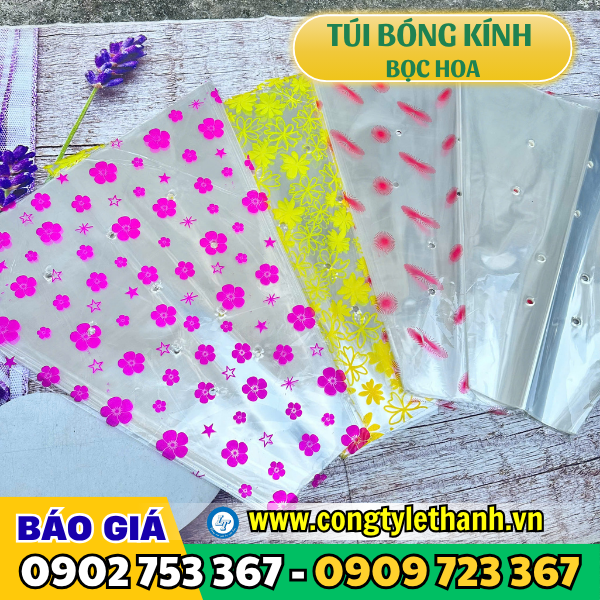 túi bóng kính học hoa, gói hoá giá sỉ 50 cái/xấp túi bóng kính học hoa, gói hoá giá sỉ 50 cái/xấp