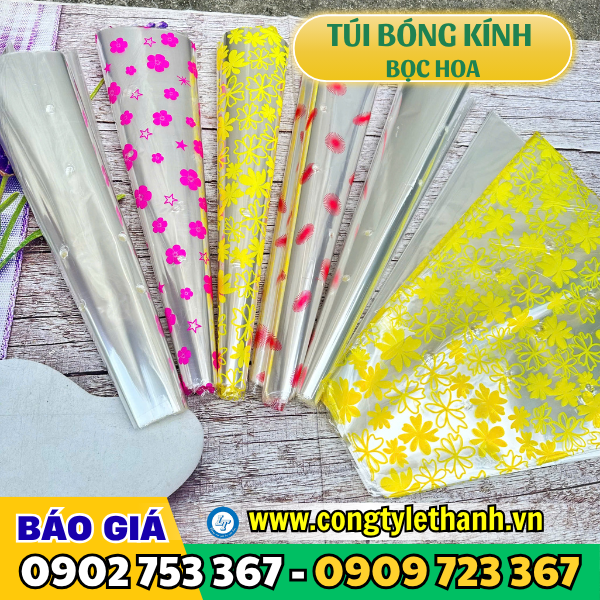 túi bóng kính học hoa, gói hoá giá sỉ 50 cái/xấp túi bóng kính học hoa, gói hoá giá sỉ 50 cái/xấp