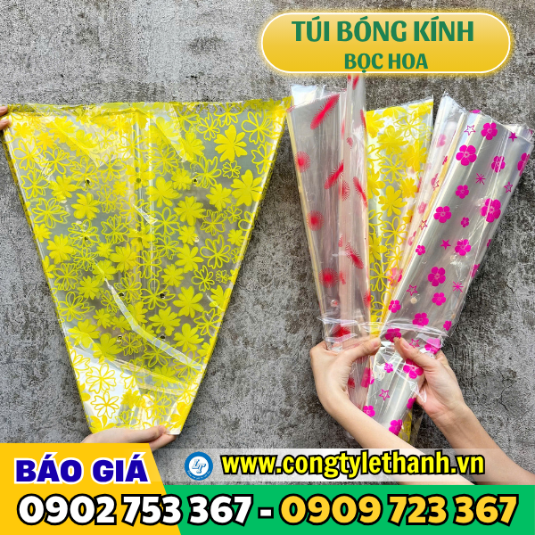 túi bóng kính học hoa, gói hoá giá sỉ 50 cái/xấp túi bóng kính học hoa, gói hoá giá sỉ 50 cái/xấp