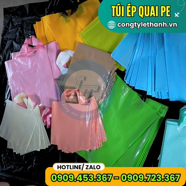 ĐỊA CHỈ BÁN TÚI ÉP QUAI PE GIÁ RẺ SỐ 1 HCM túi ép quai nhiều màu