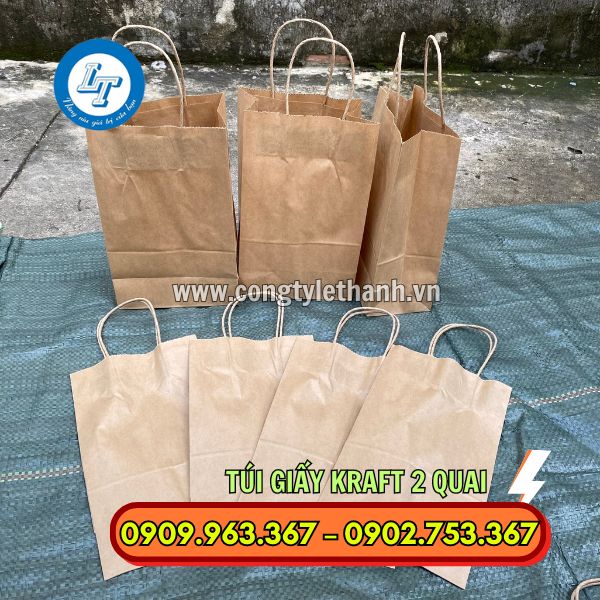 TÚI GIẤY KRAFT CÓ QUAI GIÁ SỈ TẠI TPHCM túi giấy 2 quai