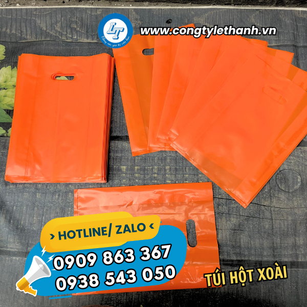 BÁN SỈ TÚI HỘT XOÀI, TÚI PE GIÁ RẺ túi hột xoài màu cam