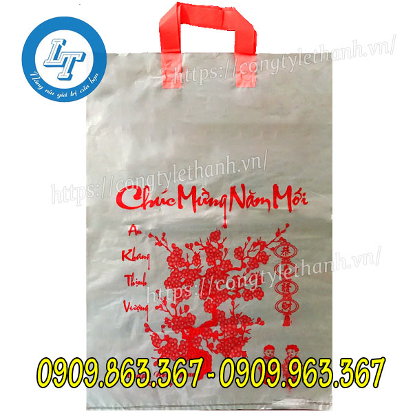 Túi nilon đựng quà Tết giá sỉ Túi nilon ép quai