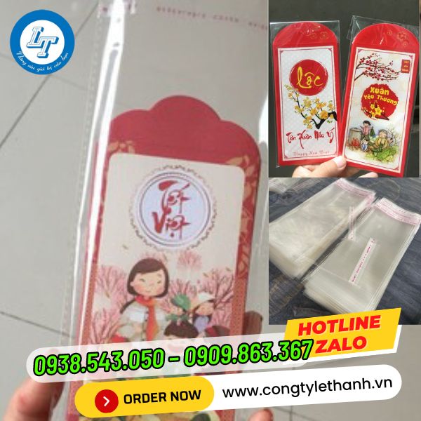 BÁO GIÁ TÚI OPP DÁN MIỆNG ĐỰNG BAO LÌ XÌ ĐÓN TẾT túi opp dán miệng dùng đựng bao lì xì