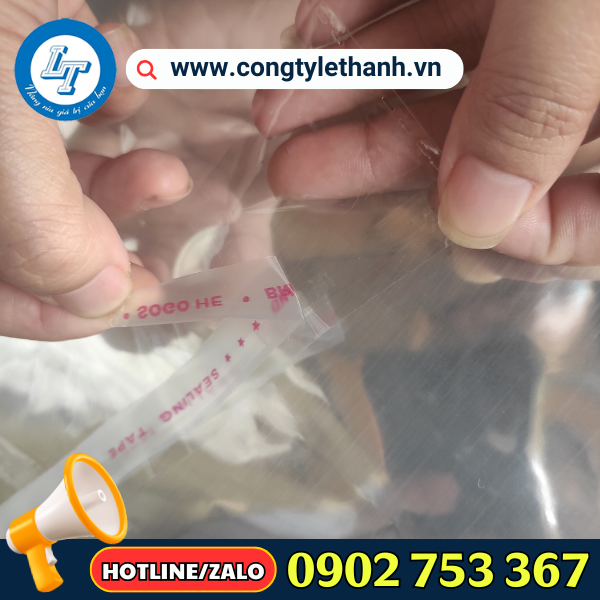Túi opp dán miệng có lớp keo dán chắc chắn Túi opp dán miệng có lớp keo dán chắc chắn