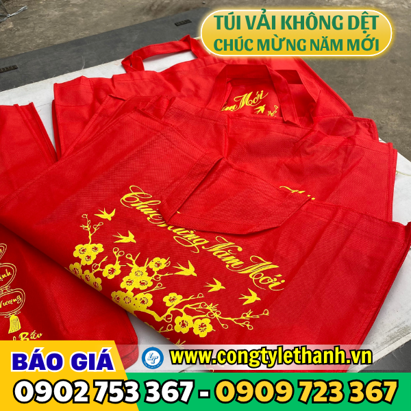 Túi vải chúc mừng năm mới in rõ nét Túi vải chúc mừng năm mới in rõ nét