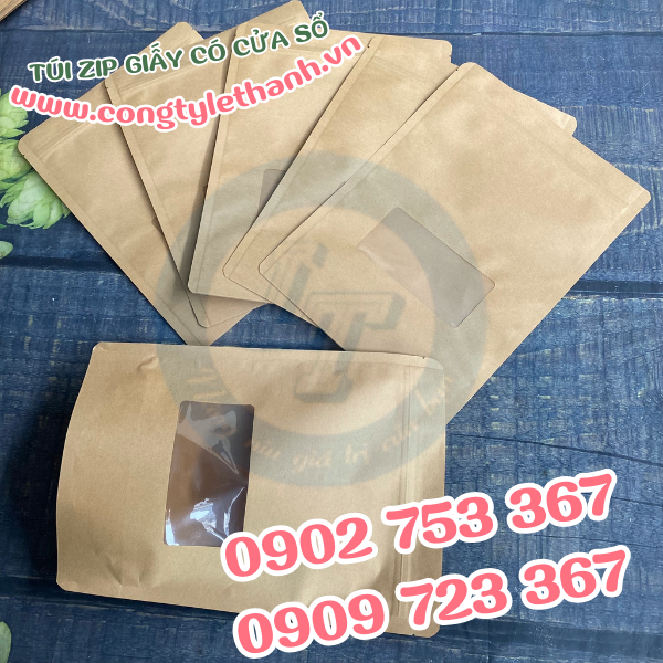 Túi zip giấy có cửa sổ giá rẻ Túi zip giấy có cửa sổ giá rẻ