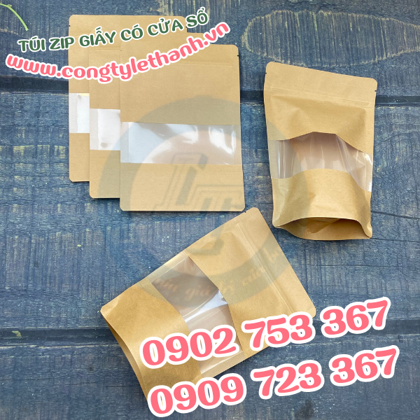 Túi zip giấy có cửa sổ giá rẻ Túi zip giấy có cửa sổ giá rẻ