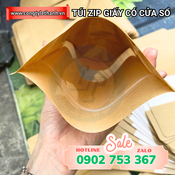 Túi zip giấy kraft miệng khóa túi zip Túi zip giấy kraft miệng khóa túi zip