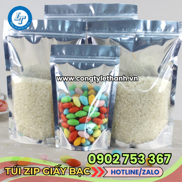 Túi zip 1 mặt bạc trưng sản phẩm đẹp mắt Túi zip 1 mặt bạc trưng sản phẩm đẹp mắt