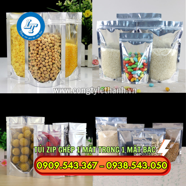 TÚI ZIP GHÉP 1 MẶT TRONG 1 MẶT BẠC ứng dụng túi zip ghép