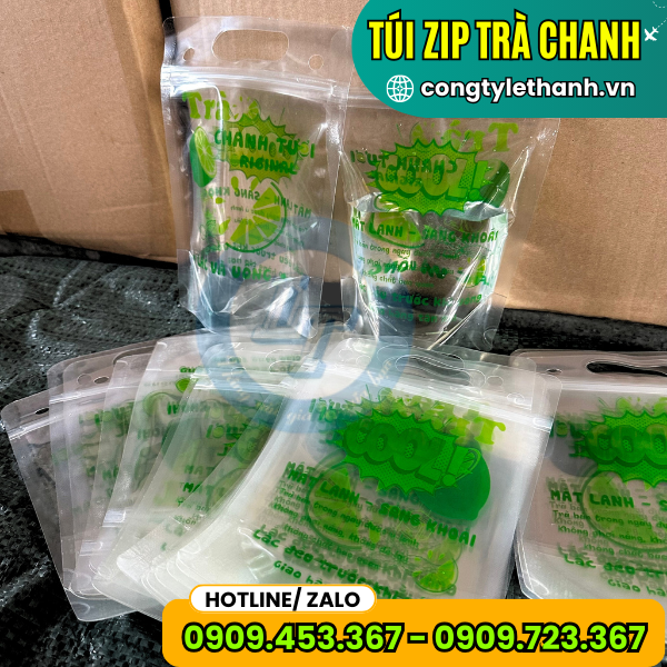 CHUYÊN CUNG CẤP TÚI ZIP TRÀ CHANH IN SẴN GIÁ SỈ