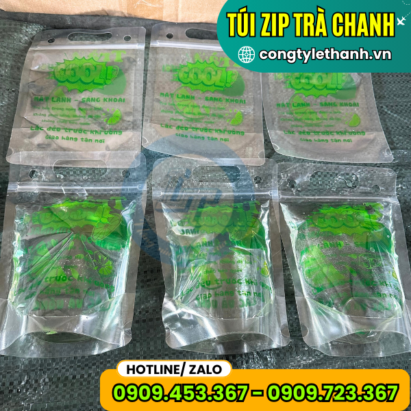 CHUYÊN CUNG CẤP TÚI ZIP TRÀ CHANH IN SẴN GIÁ SỈ