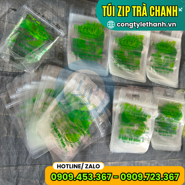 CHUYÊN CUNG CẤP TÚI ZIP TRÀ CHANH IN SẴN GIÁ SỈ