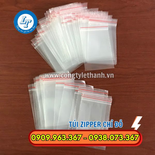 CHUYÊN SỈ TÚI ZIPPER CHỈ ĐỎ NHIỀU SIZE CHẤT LƯỢNG GIÁ RẺ túi zipper chỉ đỏ size nhỏ