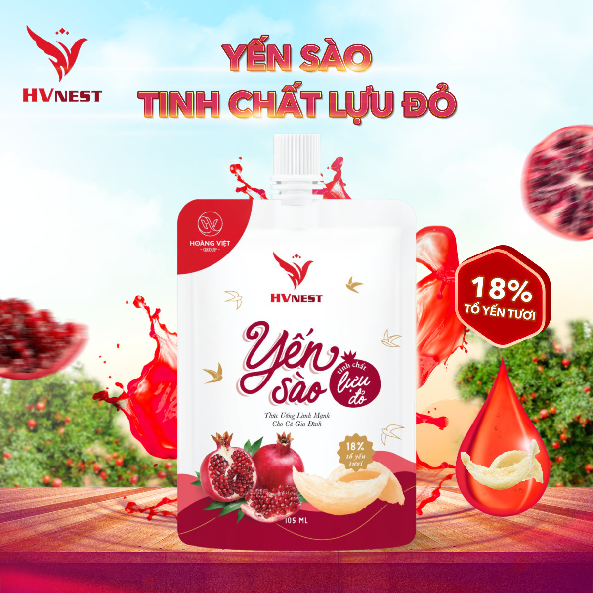 Nước yến tinh chất lựu Nước yến tinh chất lựu