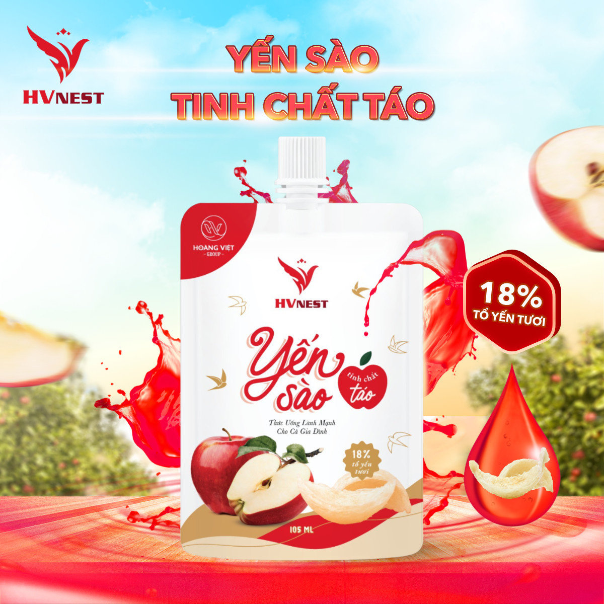 Nước yến tinh chất táo Nước yến tinh chất táo