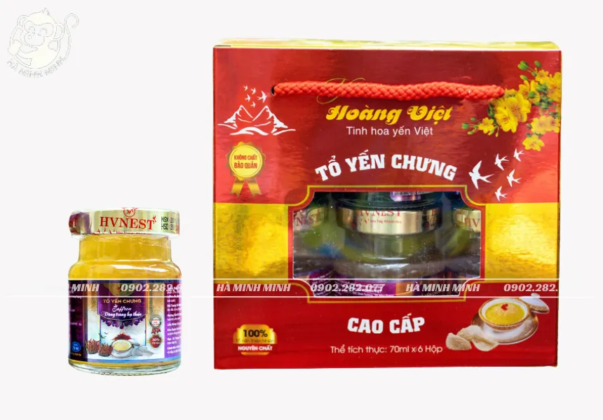 Tổ yến chưng saffron đông trùng hạ thảo hộp 70mlx6